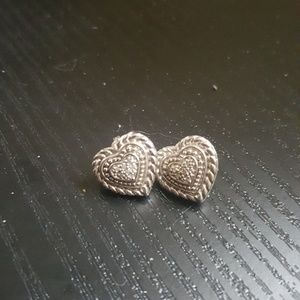 Adorable sterling silver heart earrings